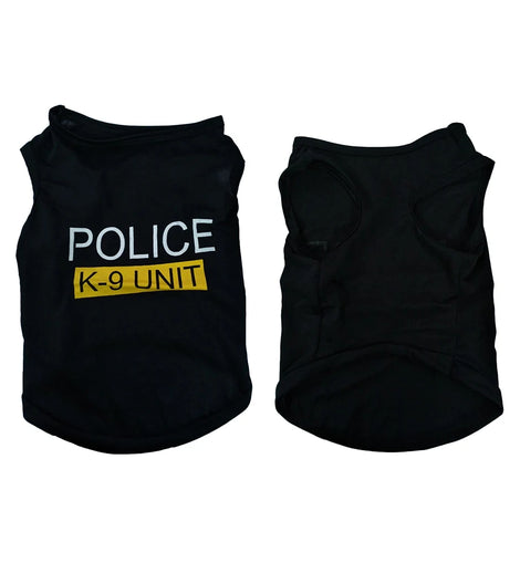 Pet Vest Police Clothes Puppy T-shirt Jacket Polyester Soft Breathable Comfortable Stylish Casual Style Dog Clothing Wholesale