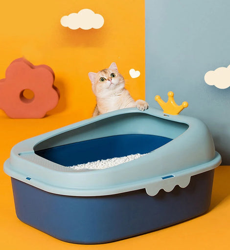 Cat Litter Box Design, Semi-Enclosed Sandbox, Big Space Toilet, Prevent Splash Tray, Kittens, Sand Litter Boxes