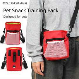 Pet feeding bag, dog outdoor pet training bag, outdoor convenient large capacity multi-functional dog snack bag