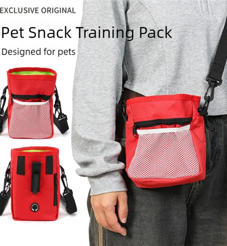 Pet feeding bag, dog outdoor pet training bag, outdoor convenient large capacity multi-functional dog snack bag