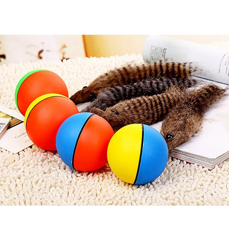 1 Piece Pet Rolling Ball Lovely Pet Dog Cat Weasel Motorized Rolling Ball Appears Jump Moving Toy Pet Accessories