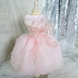 Pet Clothes Dog Wedding Dress Prom Party Princess Dresses for Small Dogs Luxury Dog Clothes Puppy Cat Costume White Pink