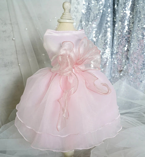 Pet Clothes Dog Wedding Dress Prom Party Princess Dresses for Small Dogs Luxury Dog Clothes Puppy Cat Costume White Pink