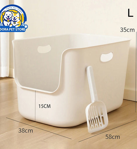 Cat litter box super large semi closed large capacity simple and thick anti splash