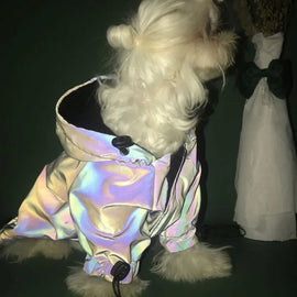 Dog Clothes Flashing Pet Dogs Hoodie For Dogs Coat Windbreaker Reflective Clothing For Small Large Dogs Puppy Jacket Pug S-7XL