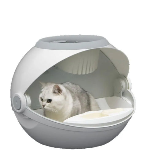 Cat litter box, super large size, fully enclosed cat toilet, deodorizing and splash proof cat feces box, deodorizing cat litter