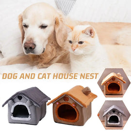 Foldable Pet House Removable Washable Cat House Puppy Cave Sofa Pet Bed House for Extra Small Dogs and Small and Medium Cats