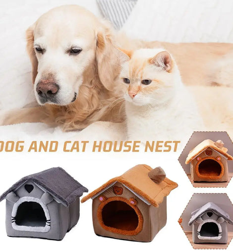 Foldable Pet House Removable Washable Cat House Puppy Cave Sofa Pet Bed House for Extra Small Dogs and Small and Medium Cats