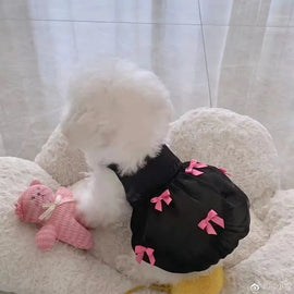 Pet Dog Dresses Princess Wind Flowing Light Gauze Dog Summer Bow Strap Skirt Sling Dress Breathable Thin TeddyPet Dog Clothes