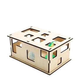 Cat Treat Puzzle Wooden Cat Educational Toy Box Multi-hole Interactive Enrichment Scratching Board Boredom Relief Stimulates