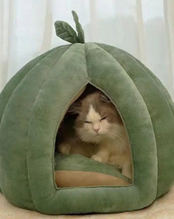 Cat Beds Thickened Enclosed Pet Cat House Bed Pumpkin Cat Hideaway Winter Supplies For Kittens Small Dogs Pets