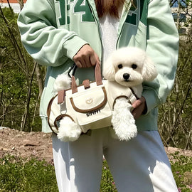 Pet Carrier Bag for Cats & Small Dogs - Outdoor Portable, Breathable, Handheld & Crossbody, Lightweight for Travel,