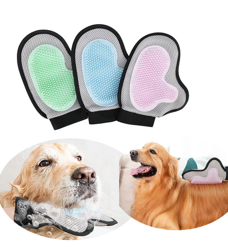 Pet Grooming Glove Brush for Cats Dogs Bath Massage Gloves for Bathing Grooming Softy Comfortable Animal Hair Removal Tool