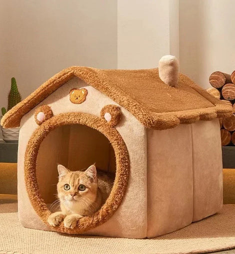 Pet Supplies Bedhouse Foldable Pet House Detachable Washable Cat House Puppy Cave Sofa