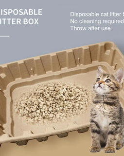 Cat Litter Box, Disposable, Stackable, Degradable, Cleaning, Bedpans, Folding, Portable, Outdoor, Pet, Kittens