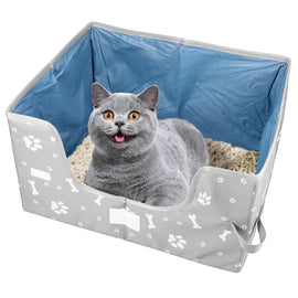 Foldable Semi-Enclosed Cat Litter Box Waterproof Oxford Cloth Litter Tray High Sides Cat toilet Travel Litter Pan cat Sandbox