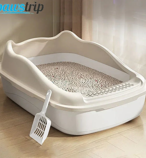Cat Litter Box for Small Cats Animals Semi Closed Cat Dog Tray with Scoop Excrement Training Sand Litter Box Cat Accessories