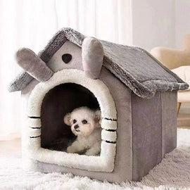 Foldable Pet House Removable Washable Cat House Puppy Cave Sofa Four Seasons General Can Pet Supplies for Small Medium Large Pet