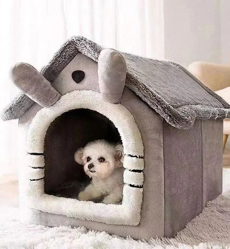 Foldable Pet House Removable Washable Cat House Puppy Cave Sofa Four Seasons General Can Pet Supplies for Small Medium Large Pet