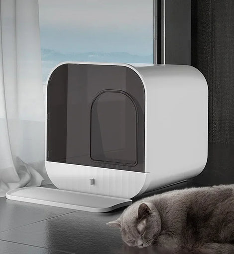 Cat Litter Box Fully Enclosed Splash-proof Cat Toilet with Litter Scoop Large Capacity Drawer Type Cat Litter Box Cat Accessorie