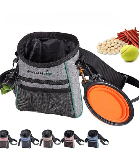 Pet Training Bag with Belt Treat Pouches & Chalk Holder, Adjustable Hands-Free Bag for Hiking Obedience Classes & Outdoor Drills