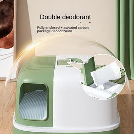 Cat Litter Box Fully Enclosed Oversized Hallway Supply Tray Oversized Long Aisle Drawer Pet Toilet Furniture Supplies
