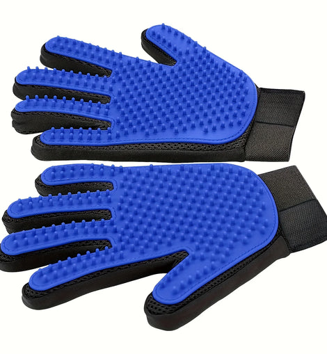 1pair Pet Grooming Glove - Gentle Hair Remover Brush For Dogs And Cats - Massages And Stimulates Circulation - Easy To Use And C