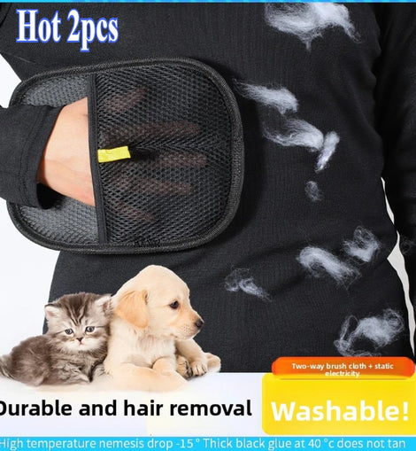 Pet Grooming Gloves Dog Grooming Equipment Anti-static Pet Hair Removal Brushes for Cats and Dogs on Clothes Sofas Carpets Etc.