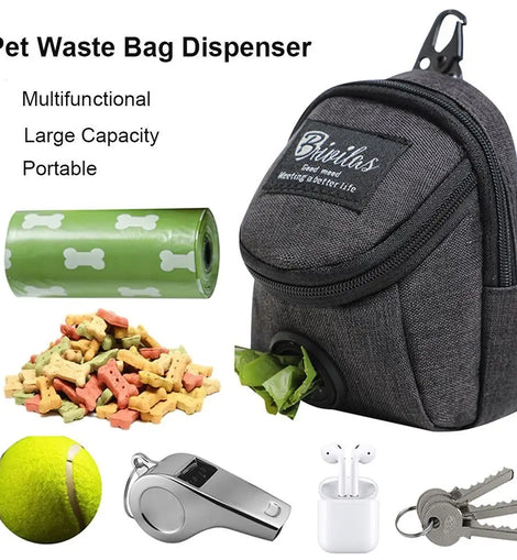 Portable Dog Training Treat Bag Outdoor Pet Dog Treat Pouch Puppy Snack Reward Waist Bag Dog Poop Bag Dispenser Pet Accessories