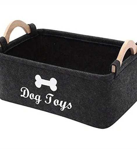 Felt pet toy box, dog toy box, storage basket box - perfect for organizing pets