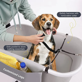 Household Foldable Dog and Cat Bath Basin Adjustable Height Pet Bath Tub Available Indoors and Outdoors Portable Dog Bath