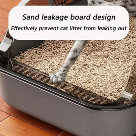 Cat Litter Box Large Capacity Semi-closed Removable Splashproof Cats Toilet with Cat Litter Scoop Pet Clean Supplies Litter Box