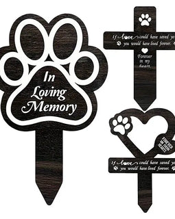 Pet Memorial Graves Markers Memorial Garden Cemetery Yard Decoration Dog Grave Stake Pet Loss Memorial Plaques Outdoors Pet
