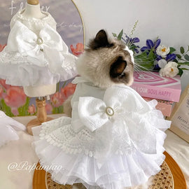 Luxury Princess Cat Wedding Dress Skirt Dog Dresses for Small Dogs Pet Clothing Costume Puppy Supplies Skirt ropa para perros