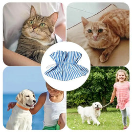 Soft Collar For Cats Polyester Soft Recovery Elizabethan Collar Drawstring Design Comfortable Protective Collar Adjustable Pet
