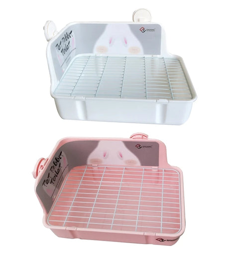 Rabbit Litter Box Toilet for Small Animal Corner Litter Pan Bunny Potty Trainer