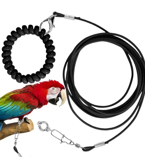 Bird Flying Training Rope Lightweight Pet Parrot Rope For Outdoor Flying Biting-Resistant Bird Training Toy With Ankle Foot Ring