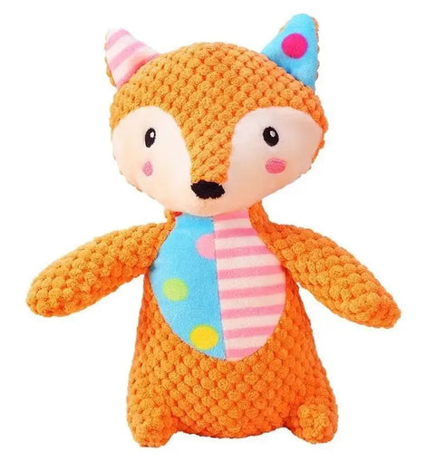 Pet Plush Toy Cat Dog Interactive Teething Toys Cute Animal Style Bite Resistant Squeaky Teeth Cleaning Chew Toy Pet Supplies