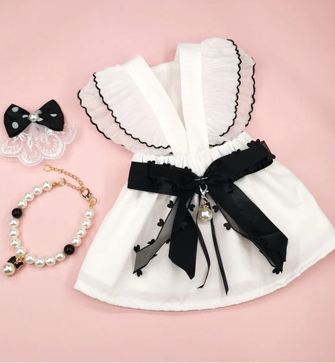 Pet White Wedding Dress Dogs Skirts Teddy Yarn Skirt Female Dog Dress Cat Princess Dress With Headflower Necklace Pet Costume