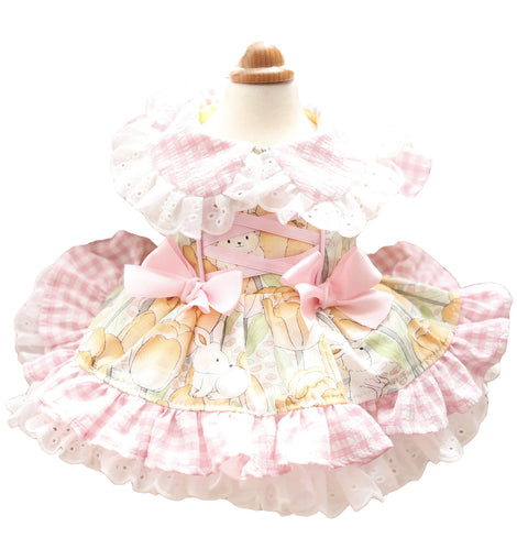 Pet Dresses for Small Dogs Female Dog Luxury Princess Dog Clothes with Bow Lace Ruffles Pink Cute Puppy Skirt for Yorkie Maltese