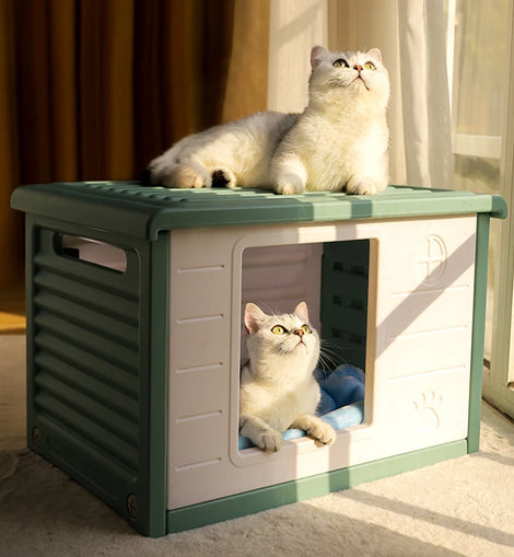 HOOPET Cat Litter Cat House Cottage Summer Outdoor Rainproof Dog Kennel Cat House Stray Cat Outdoor Nests