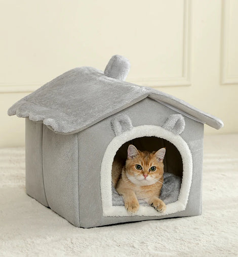 Foldable Pet House Removable Washable Cat House Puppy Cave Sofa Pet Bed House for Extra Small Dogs and Small and Medium Cats