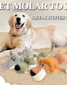 Pet Dog Toys for Large Dogs Cute Plush Squeak Stuffed Toys Fleece Durable Chewing Cute Soft Toys Pet Molar Toys Dogs Accessories