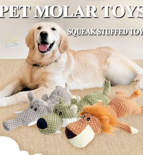 Pet Dog Toys for Large Dogs Cute Plush Squeak Stuffed Toys Fleece Durable Chewing Cute Soft Toys Pet Molar Toys Dogs Accessories