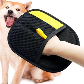 Pet Grooming Gloves Deshedding Brush Glove Double-Sided Detangling Gloves for Dog Cat Rabbit with Long/Short/Curly Hair
