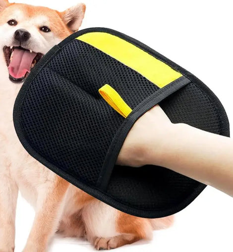 Pet Grooming Gloves Deshedding Brush Glove Double-Sided Detangling Gloves for Dog Cat Rabbit with Long/Short/Curly Hair
