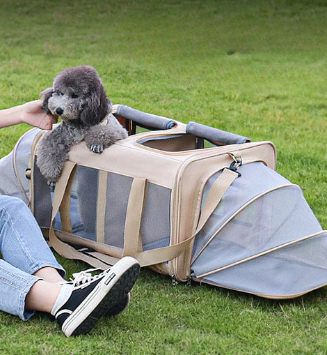 Pets Carrier Bag Lightweight and Breathable Pet Shoulder Bag Large Capacity Cat Bag Multi Pet Suitcase Foldable Cat Backpack