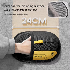 Pet Grooming Gloves Cats Hair Brush Pet Removal Gloves Dual Brush Efficient Cat Cleaning Tool Hair Stripping Cleaning Tool