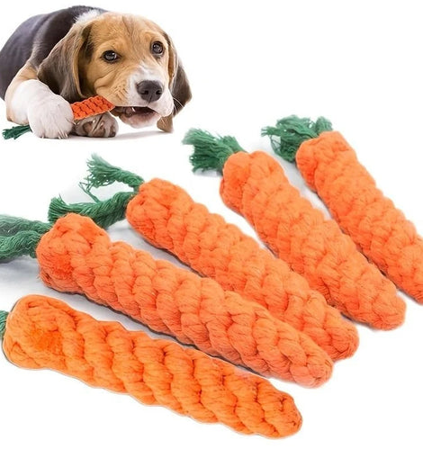 1pc Pet Knot Toy for Dog and Cat Carrot Shape Dog Chew Toys Cotton Rope Toys for Indoor Dogs Cat Toys Dog Accessories