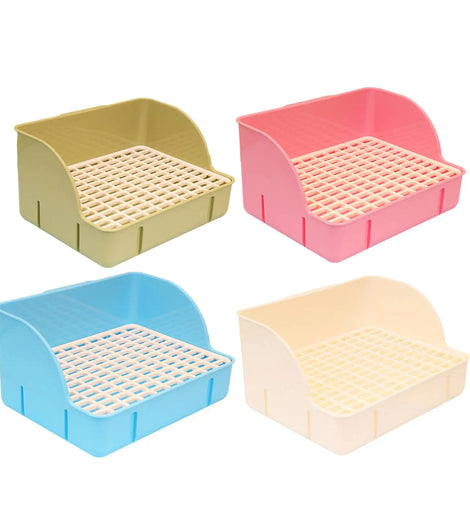 Rabbit Litter Box Pee Pan Tray Pet Toilet Corner Toilet Box Litter Pan Bunny Trainer for Small Animals Chinchillas Rats